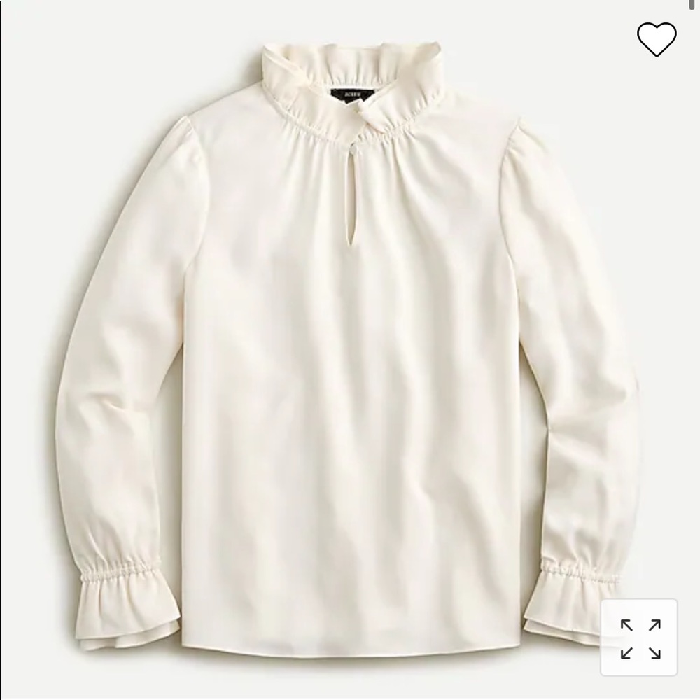 EUC J.Crew Ruffleneck top in RED 365 crepe